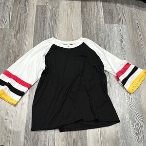 Colorful Striped Sleeve Women's Top - Mickey or Minnie Mouse Inspired